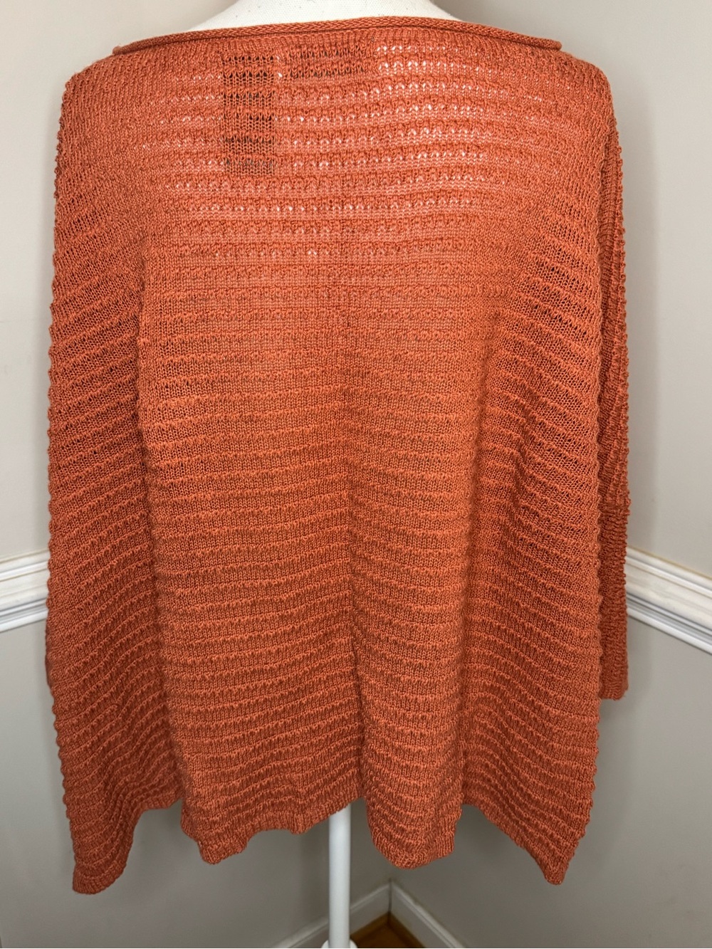 Anthropologie Rust Color Dolman Poncho Sweater Size M/L - Picture 2 of 6